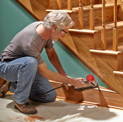 Interior finish stair trim work